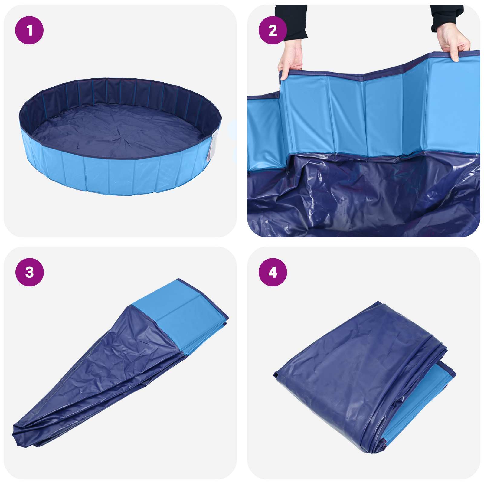 Sammenleggbar Hundebasseng Blå 80 X 80 X 12 Cm Pvc