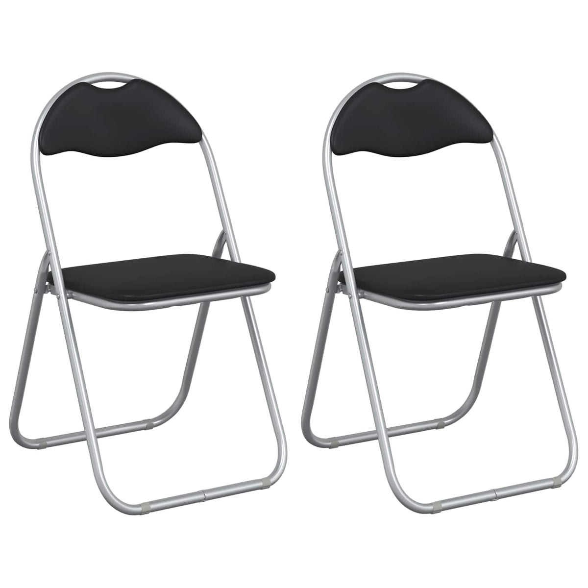 Sammenleggbart Stol 2 Pcs Svart Og Grå 48 X 43,5 X 81 Cm