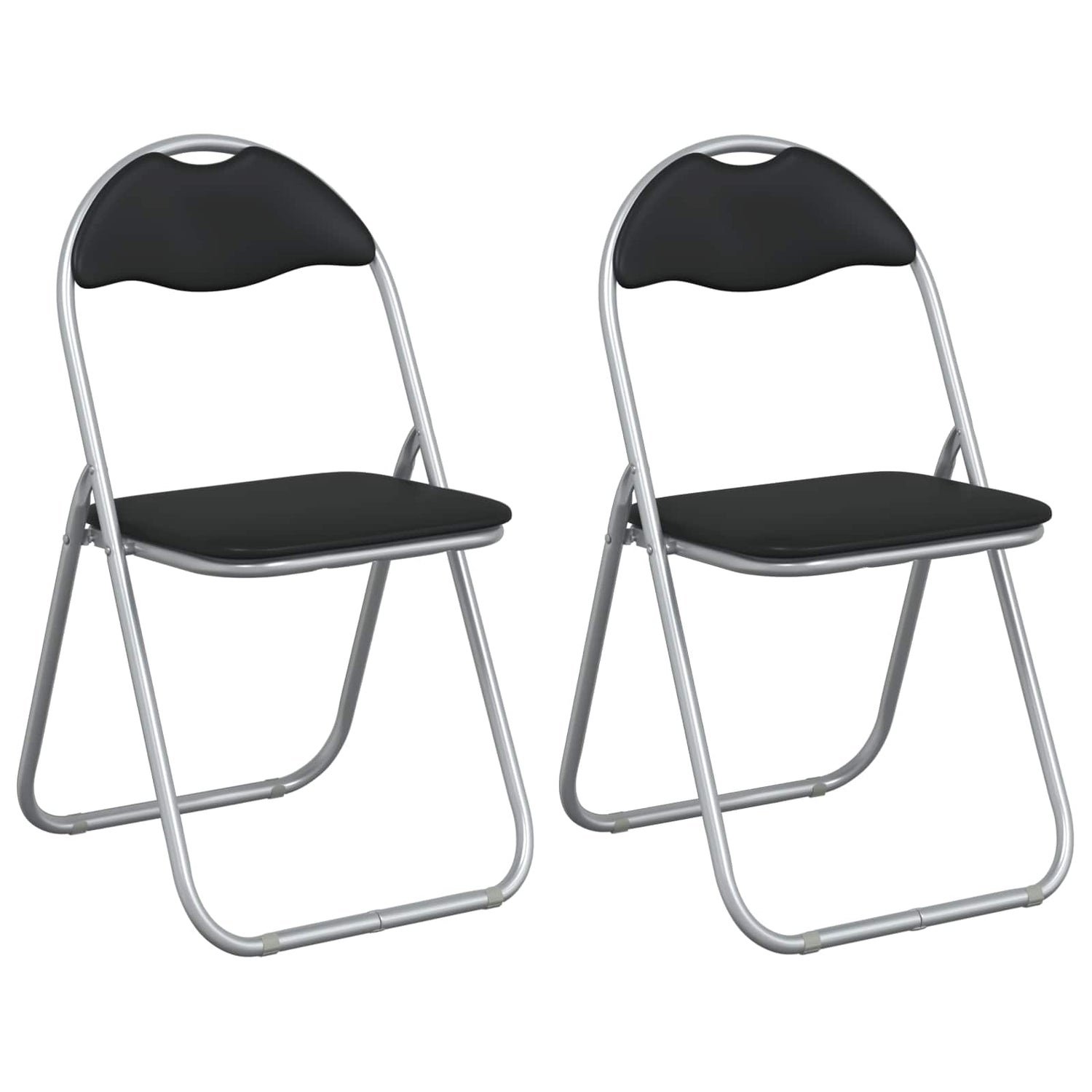 Sammenleggbart Stol 2 Pcs Svart Og Grå 48 X 43,5 X 81 Cm