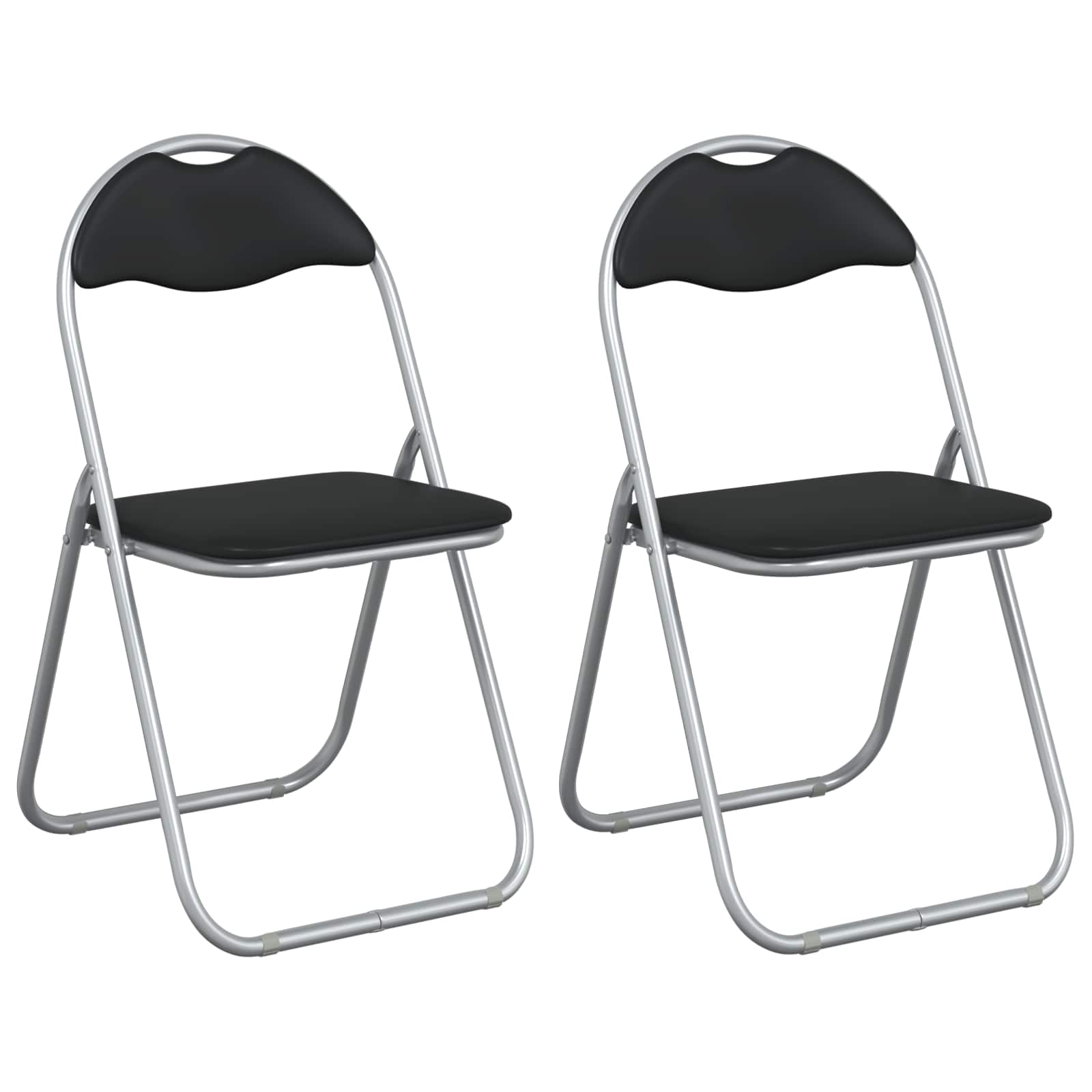 Sammenleggbart Stol 2 Pcs Svart Og Grå 48 X 43,5 X 81 Cm