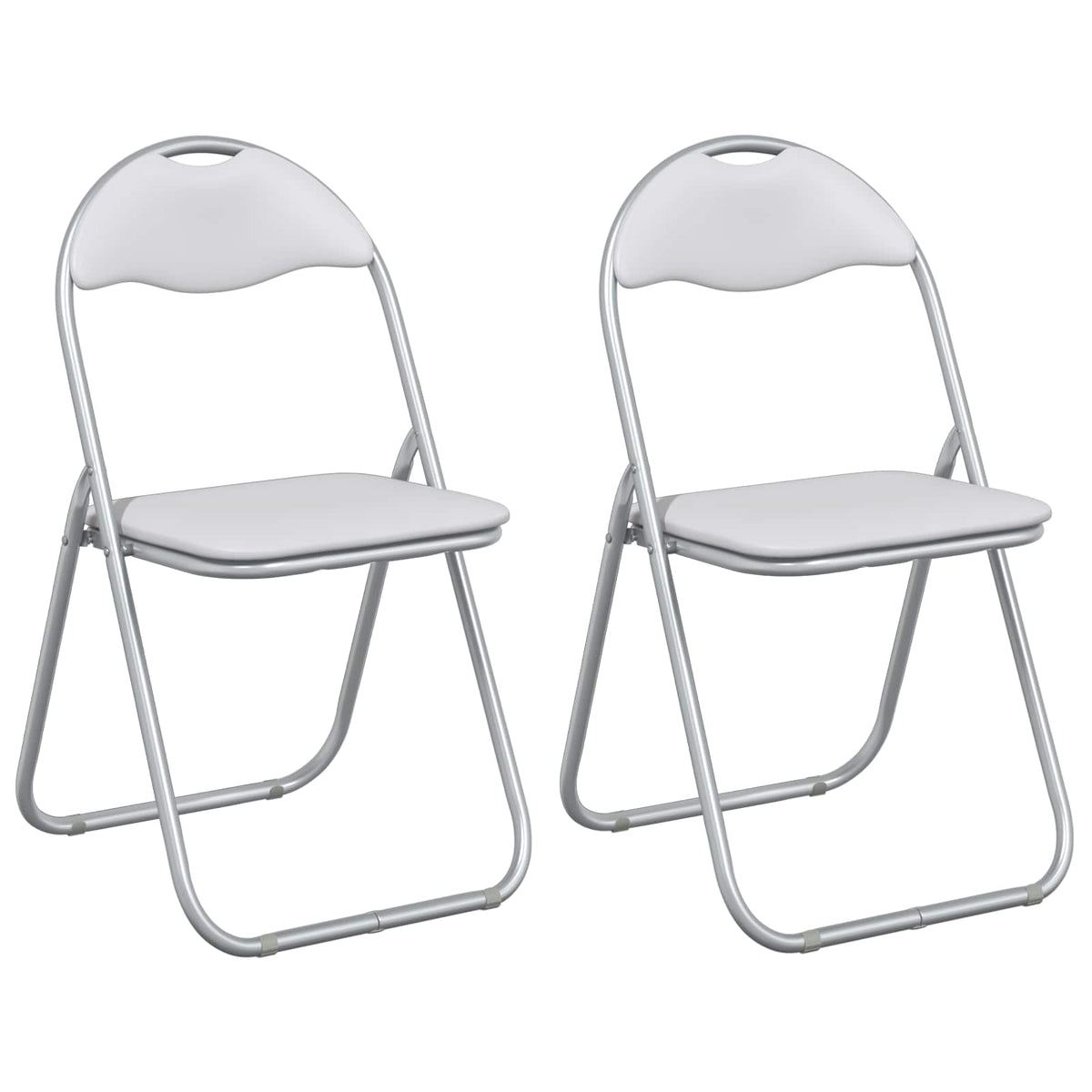 Sammenleggbart Stol 2 Pcs Hvit Og Grå 48 X 43,5 X 81 Cm
