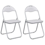 Sammenleggbart Stol 2 Pcs Hvit Og Grå 48 X 43,5 X 81 Cm