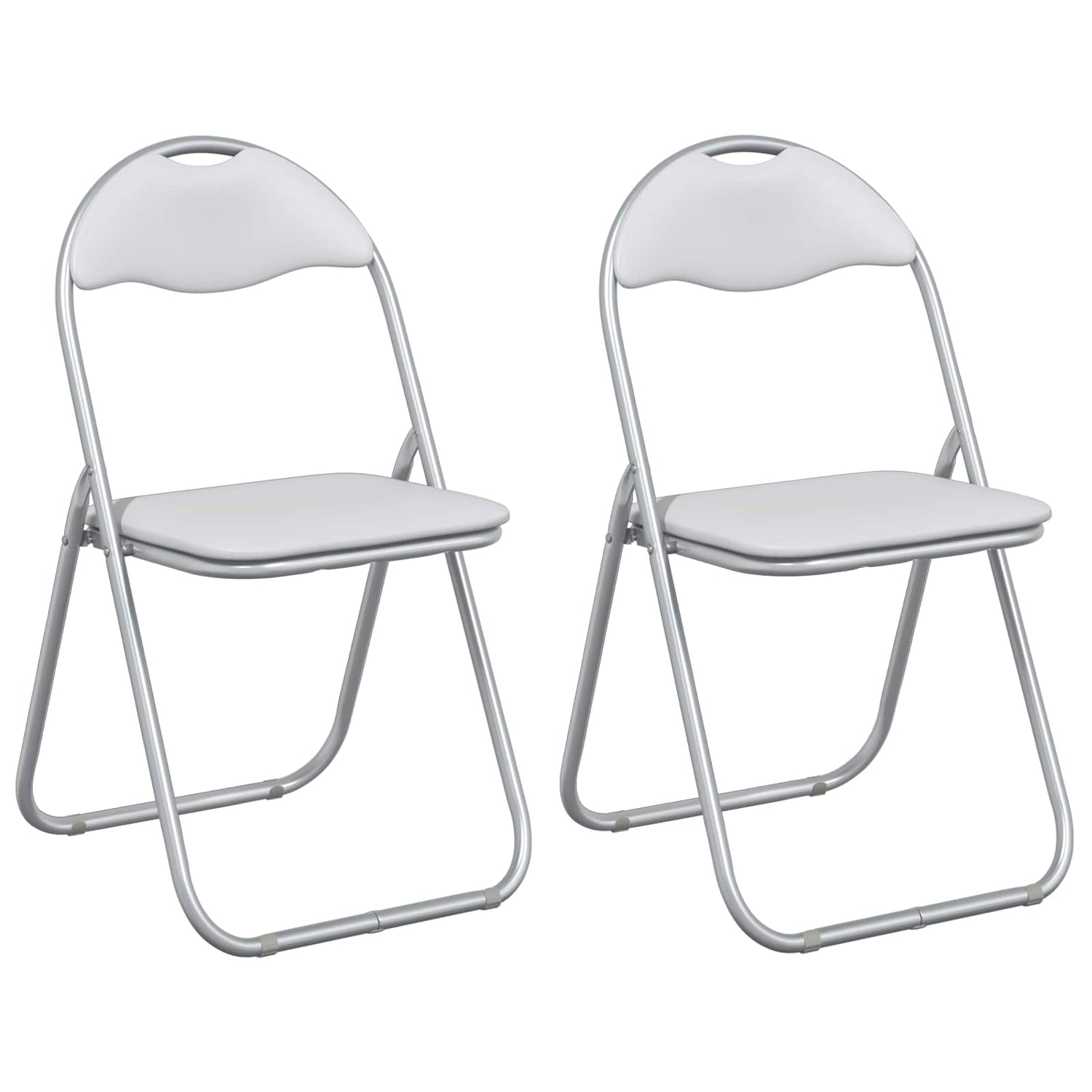 Sammenleggbart Stol 2 Pcs Hvit Og Grå 48 X 43,5 X 81 Cm