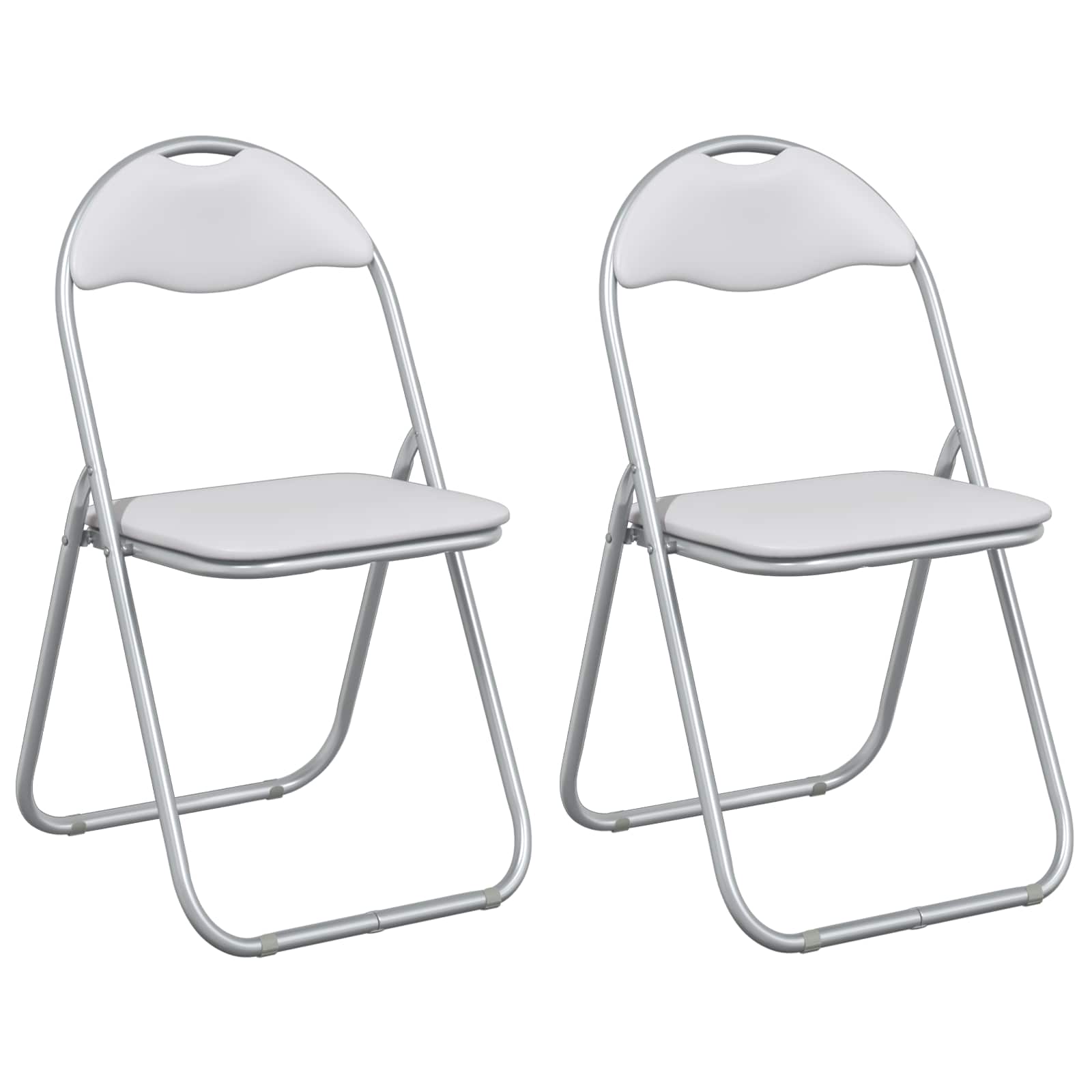 Sammenleggbart Stol 2 Pcs Hvit Og Grå 48 X 43,5 X 81 Cm