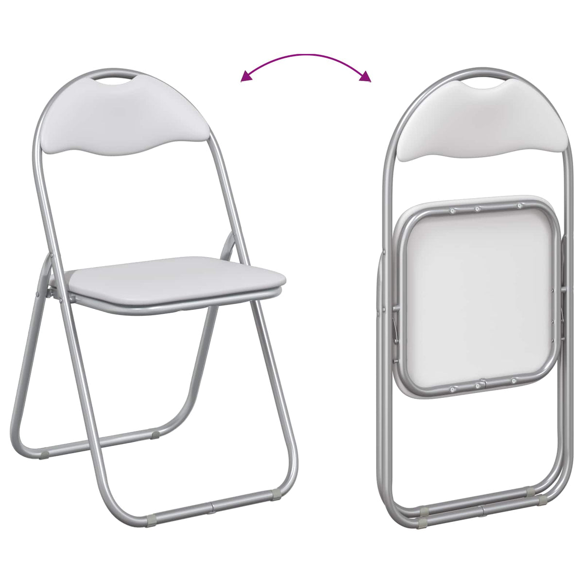 Sammenleggbart Stol 2 Pcs Hvit Og Grå 48 X 43,5 X 81 Cm