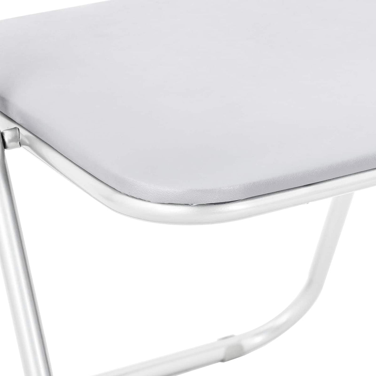 Sammenleggbart Stol 2 Pcs Hvit 48 X 43,5 X 81 Cm Kunstlær