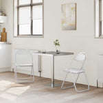 Sammenleggbart Stol 2 Pcs Hvit 48 X 43,5 X 81 Cm Kunstlær