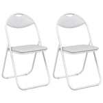 Sammenleggbart Stol 2 Pcs Hvit 48 X 43,5 X 81 Cm Kunstlær
