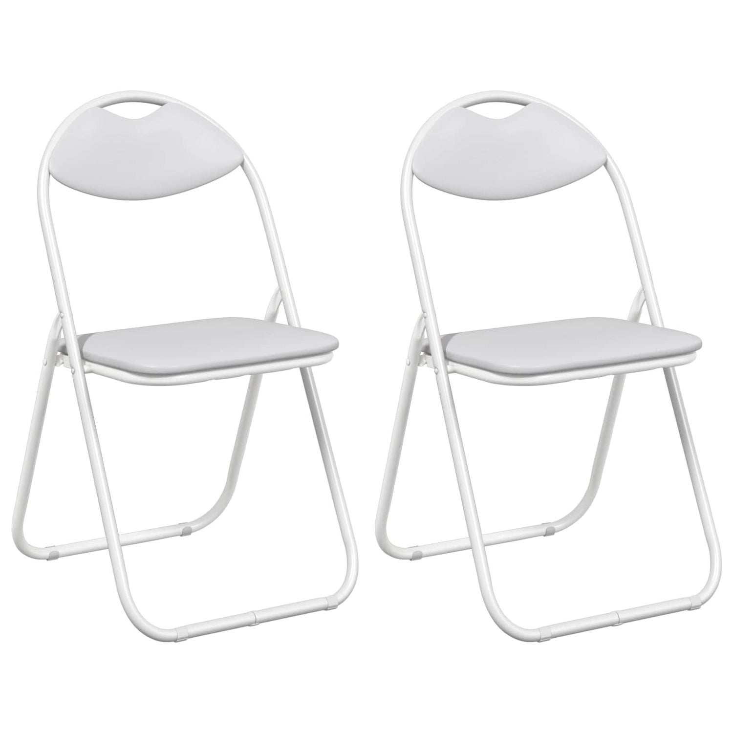 Sammenleggbart Stol 2 Pcs Hvit 48 X 43,5 X 81 Cm Kunstlær