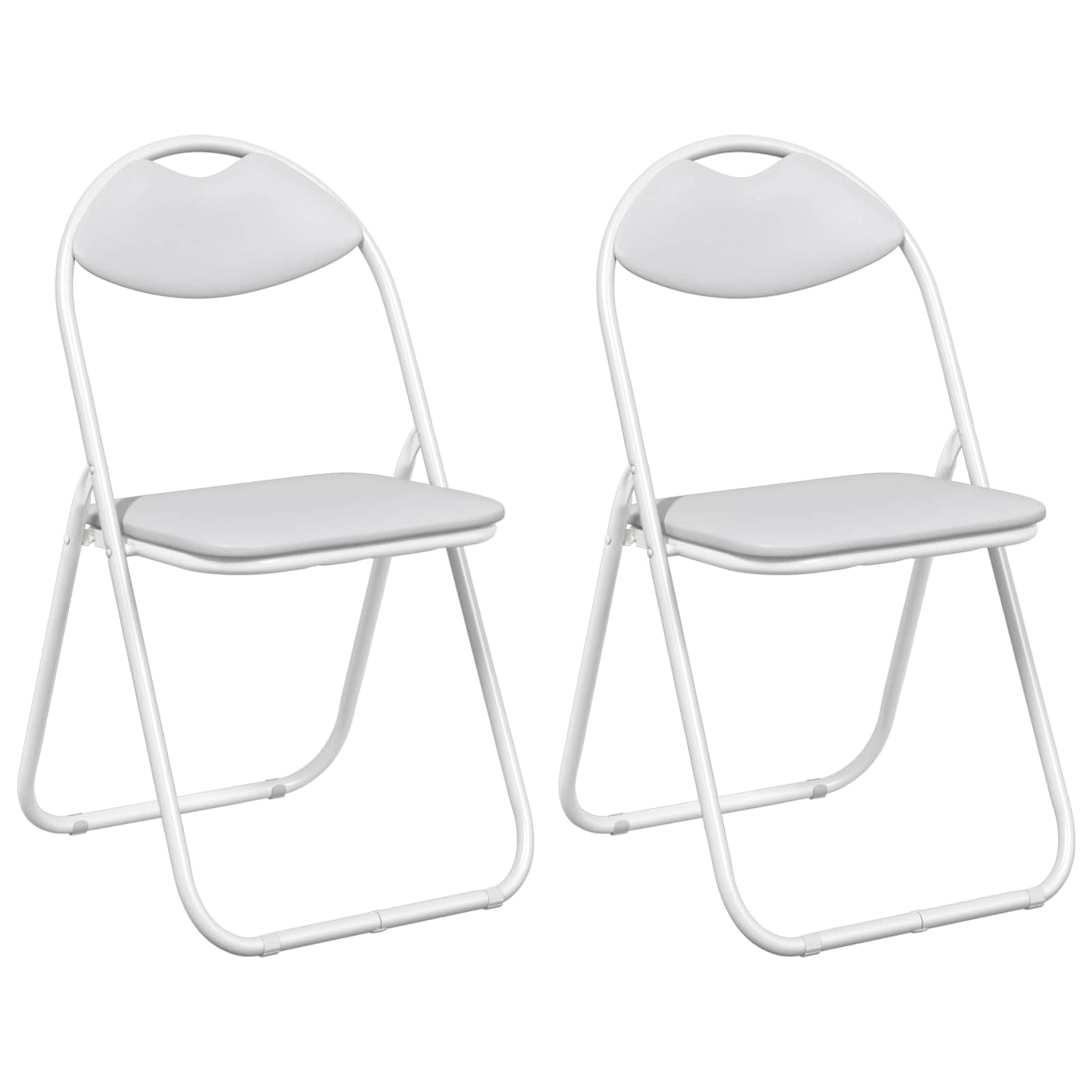 Sammenleggbart Stol 2 Pcs Hvit 48 X 43,5 X 81 Cm Kunstlær
