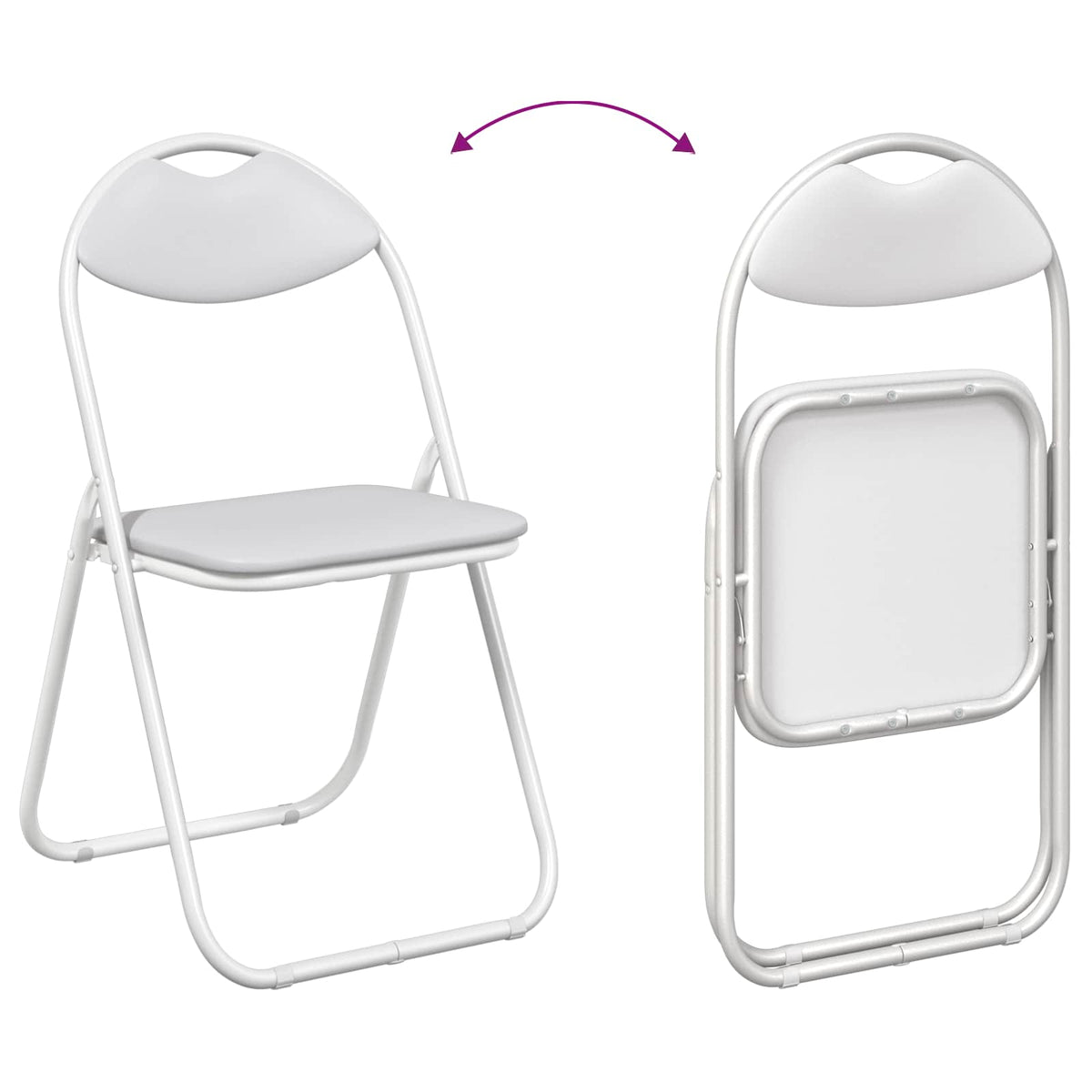 Sammenleggbart Stol 2 Pcs Hvit 48 X 43,5 X 81 Cm Kunstlær