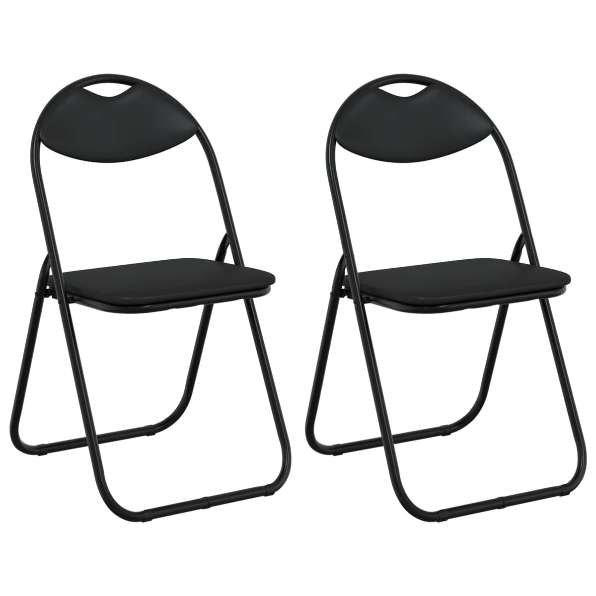 Sammenleggbart Stol 2 Pcs Svart 48 X 43,5 X 81 Cm Kunstlær