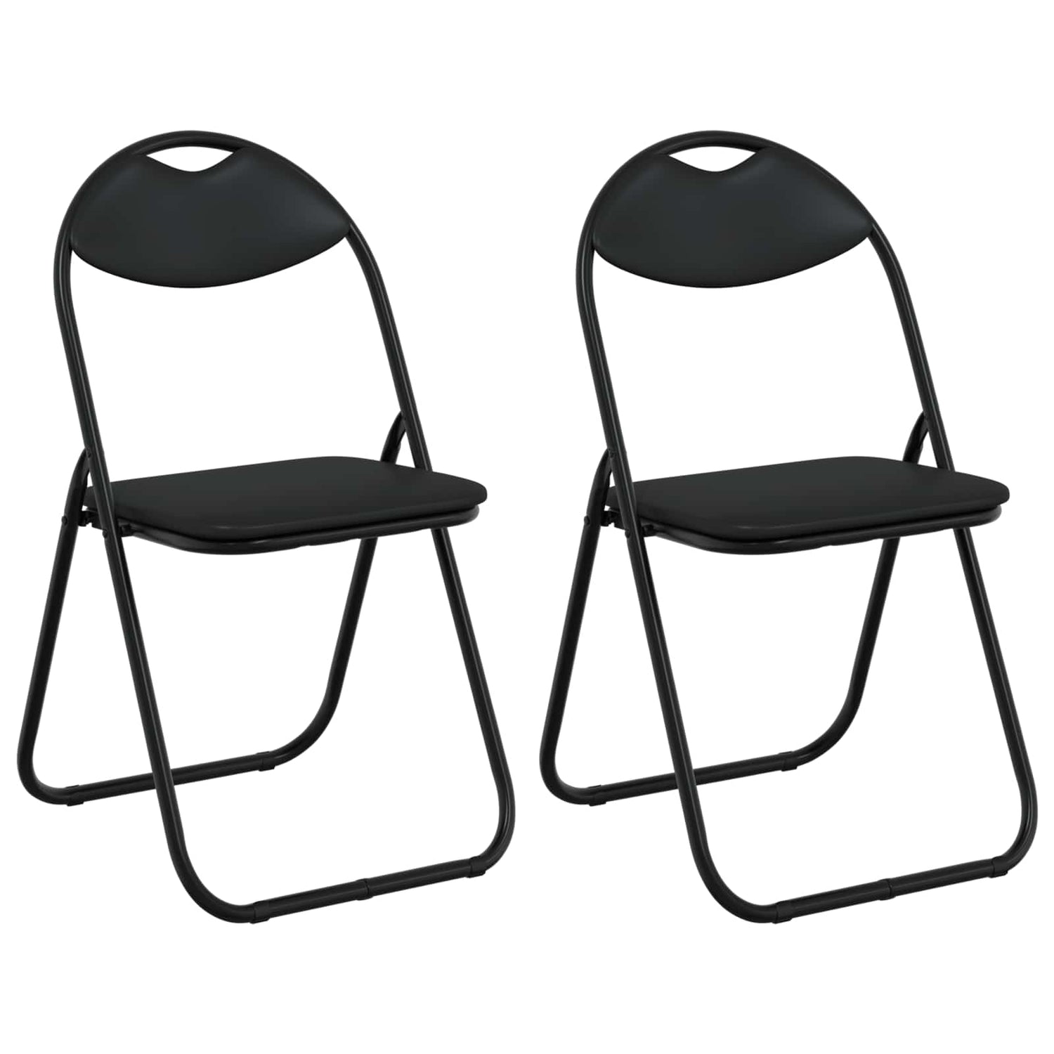 Sammenleggbart Stol 2 Pcs Svart 48 X 43,5 X 81 Cm Kunstlær