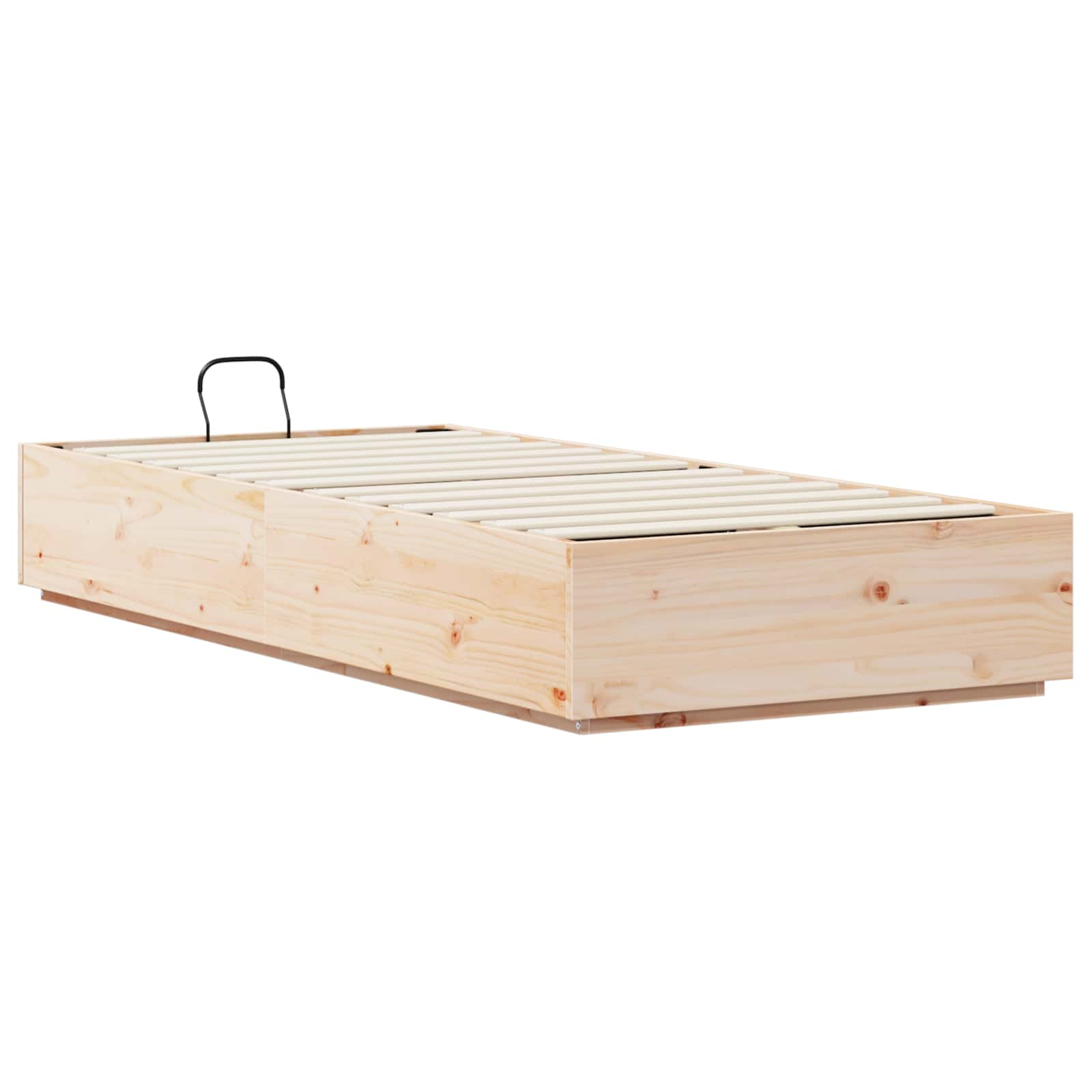 Ottoman Sengeramme Med Lagring Naturlig 80 X 200 Cm Massiv Furu