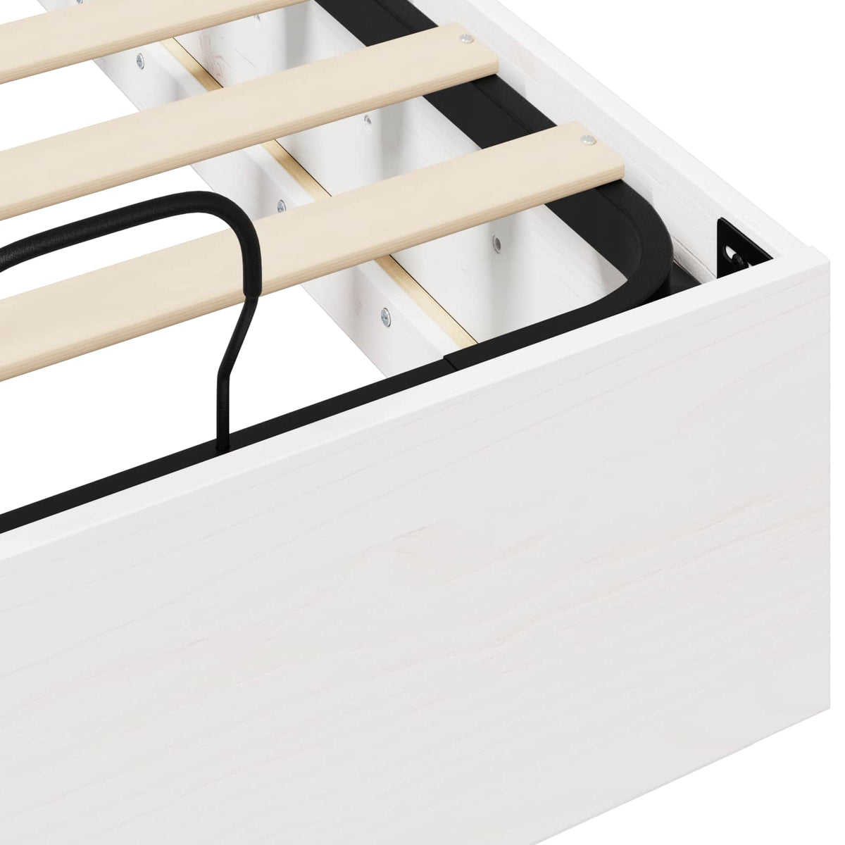 Ottoman Sengeramme Med Lagring Hvit 80 X 200 Cm Massiv Furu