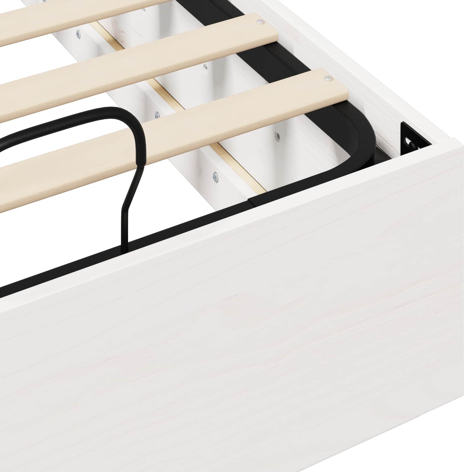 Ottoman Sengeramme Med Lagring Hvit 80 X 200 Cm Massiv Furu