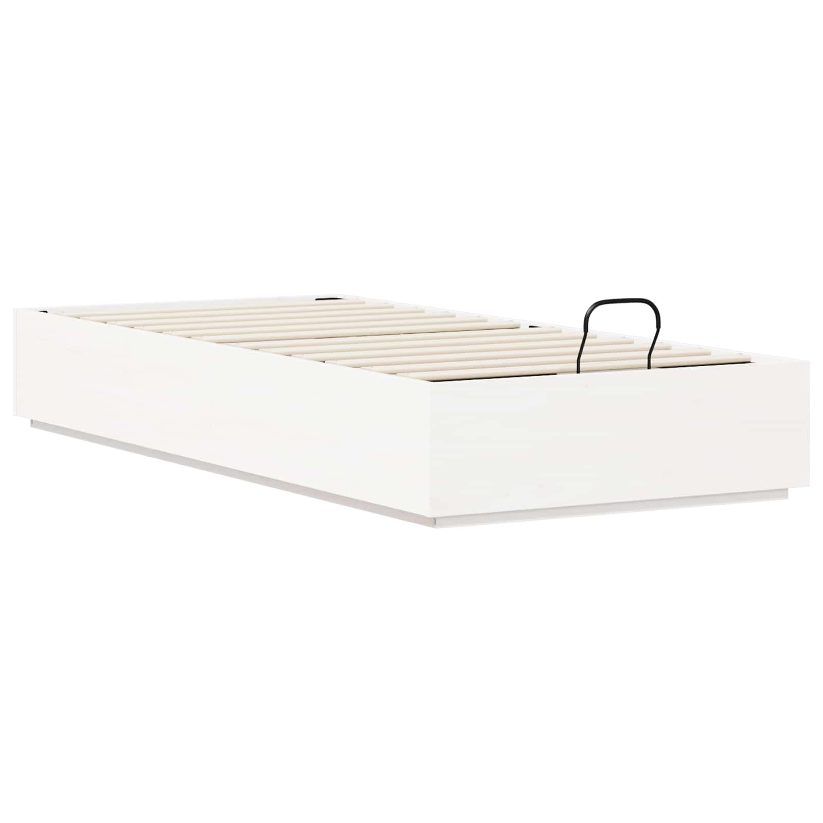 Ottoman Sengeramme Med Lagring Hvit 80 X 200 Cm Massiv Furu