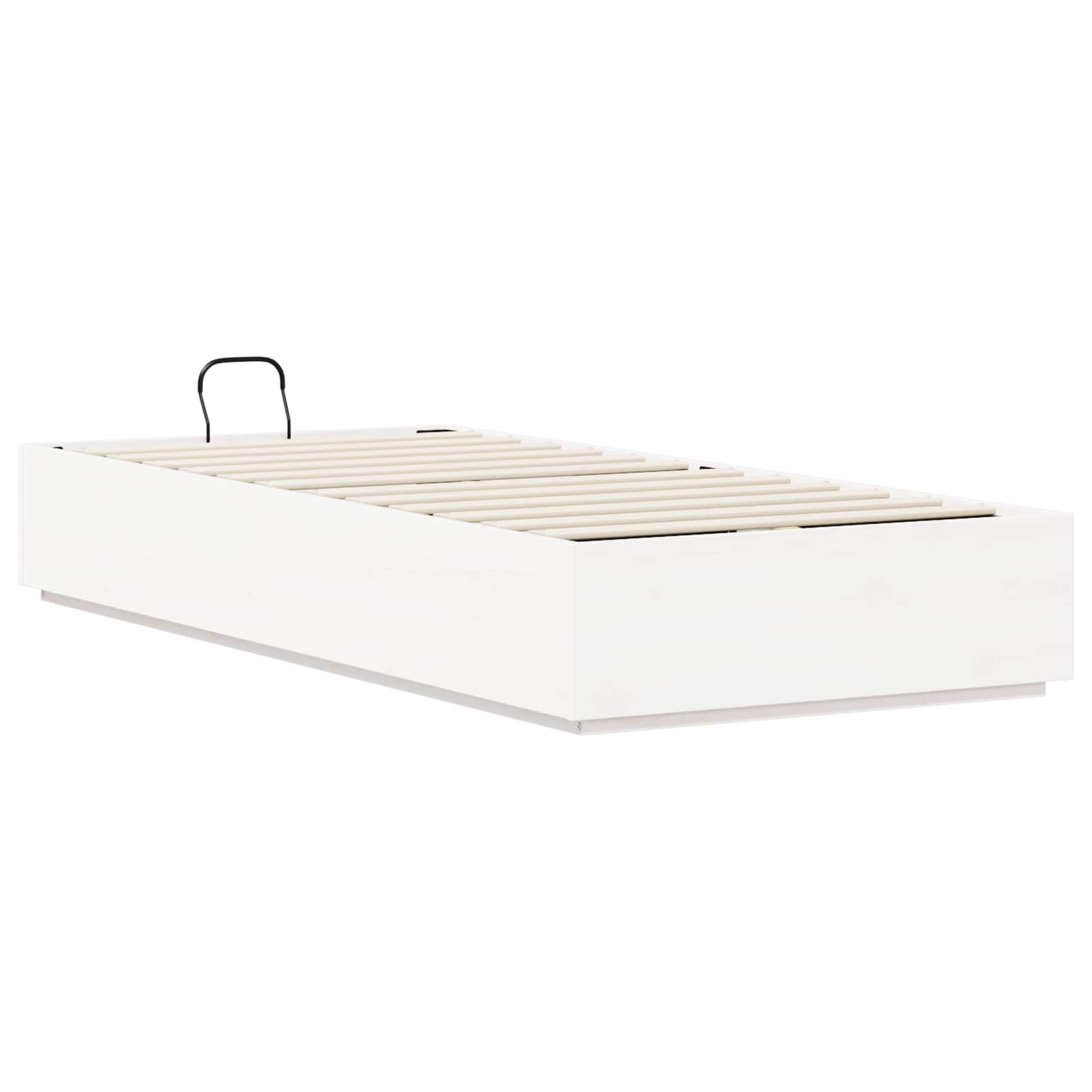 Ottoman Sengeramme Med Lagring Hvit 80 X 200 Cm Massiv Furu