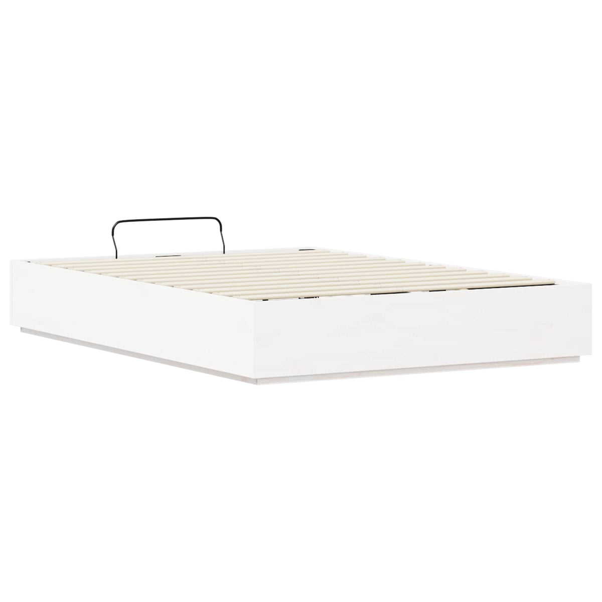 Ottoman Sengeramme Med Lagring Hvit 140 X 200 Cm Massiv Furu