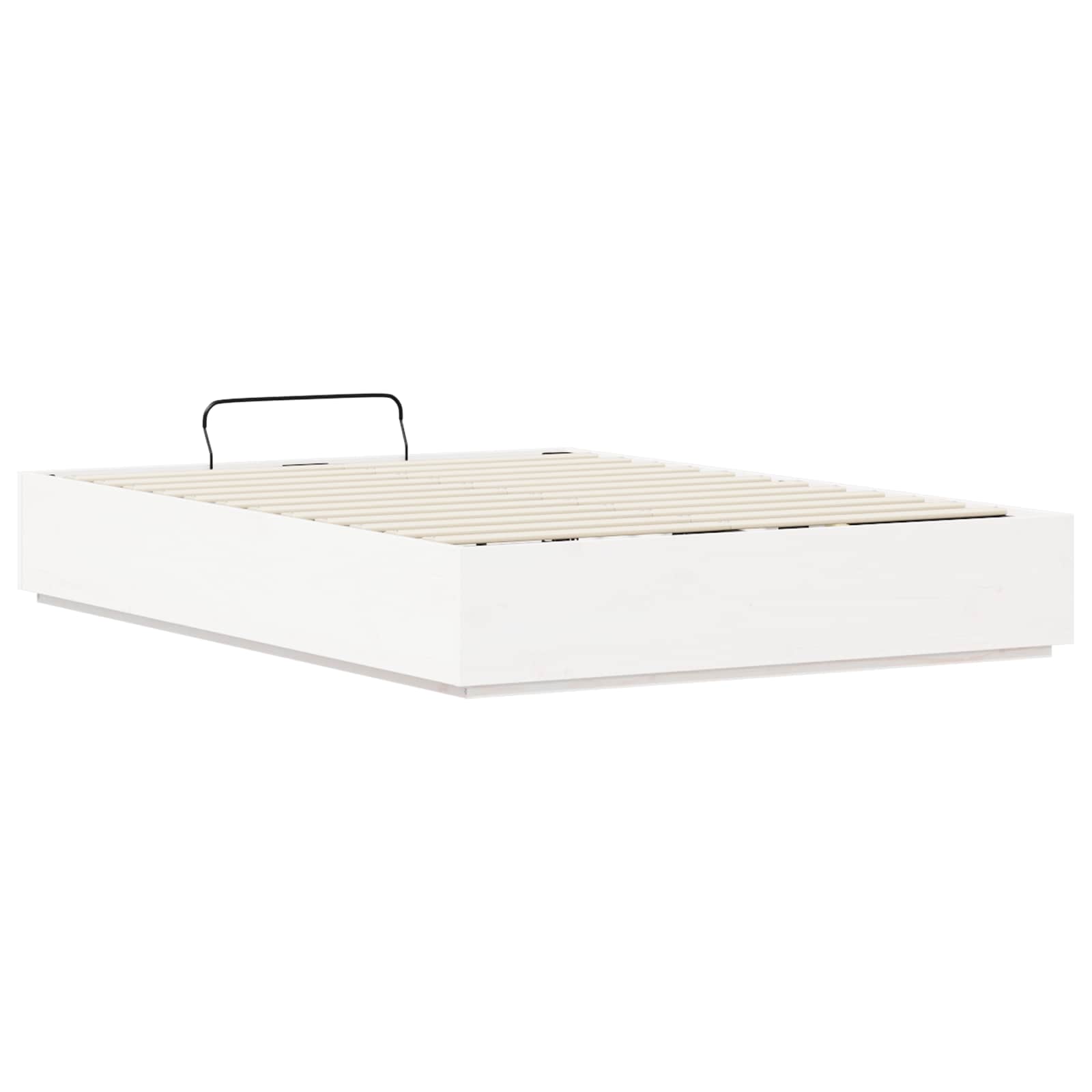 Ottoman Sengeramme Med Lagring Hvit 140 X 200 Cm Massiv Furu