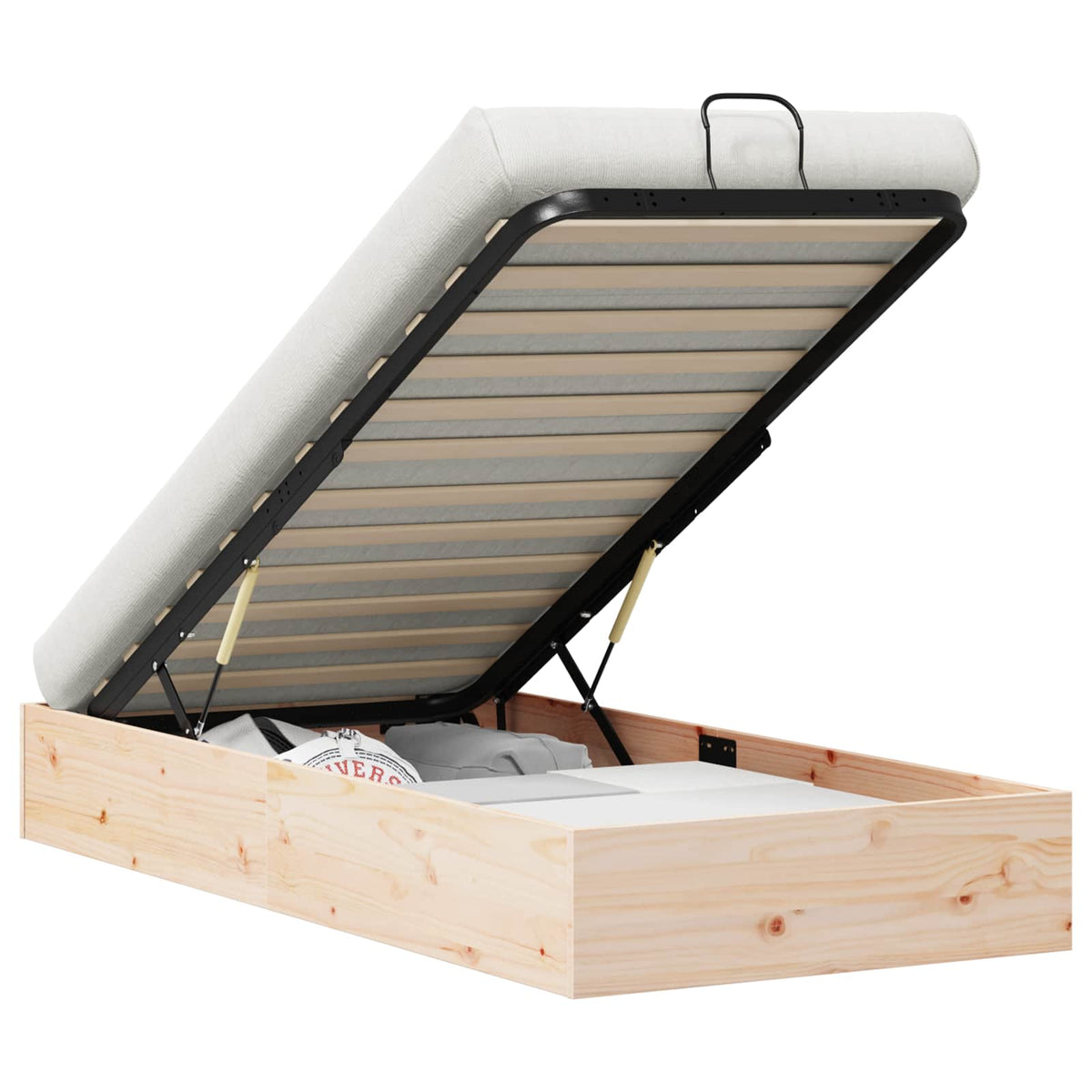 Ottoman Seng Ramme Med Oppbevaring 2 Pcs Naturlig 70 X 190 Cm