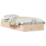 Ottoman Seng Ramme Med Oppbevaring 2 Pcs Naturlig 70 X 190 Cm
