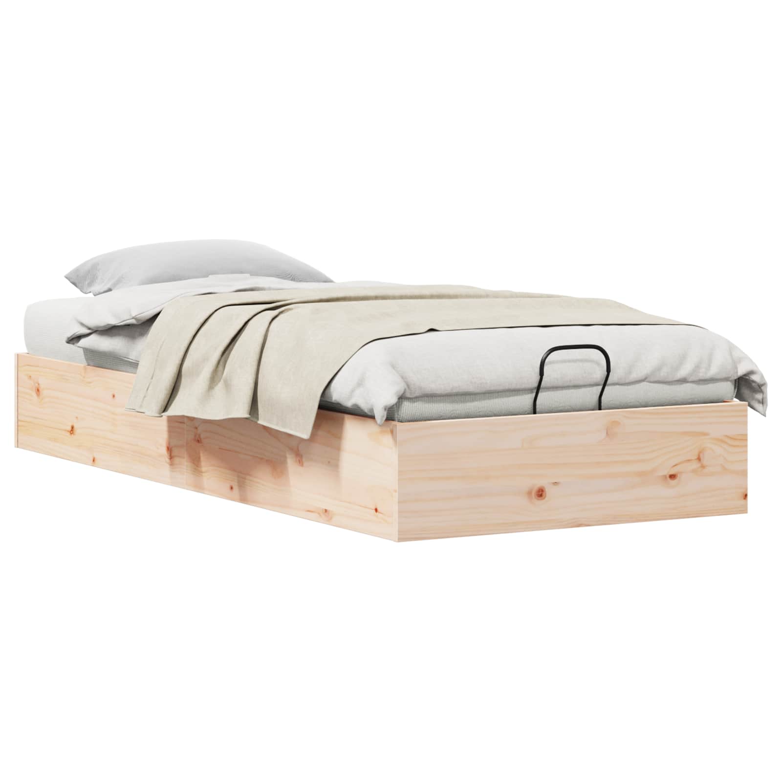 Ottoman Seng Ramme Med Oppbevaring 2 Pcs Naturlig 70 X 190 Cm