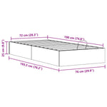 Ottoman Seng Ramme Med Oppbevaring 2 Pcs Naturlig 70 X 190 Cm