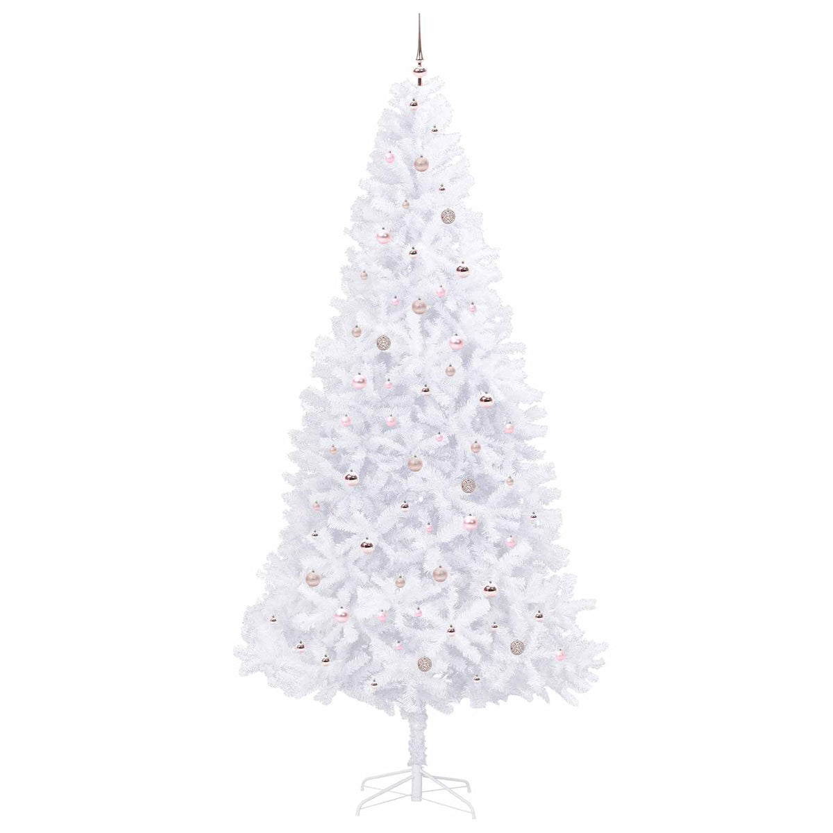 Kunstig Juletre Med 300 Led Med Stativ Hvit 300 Cm Pvc Og Stål