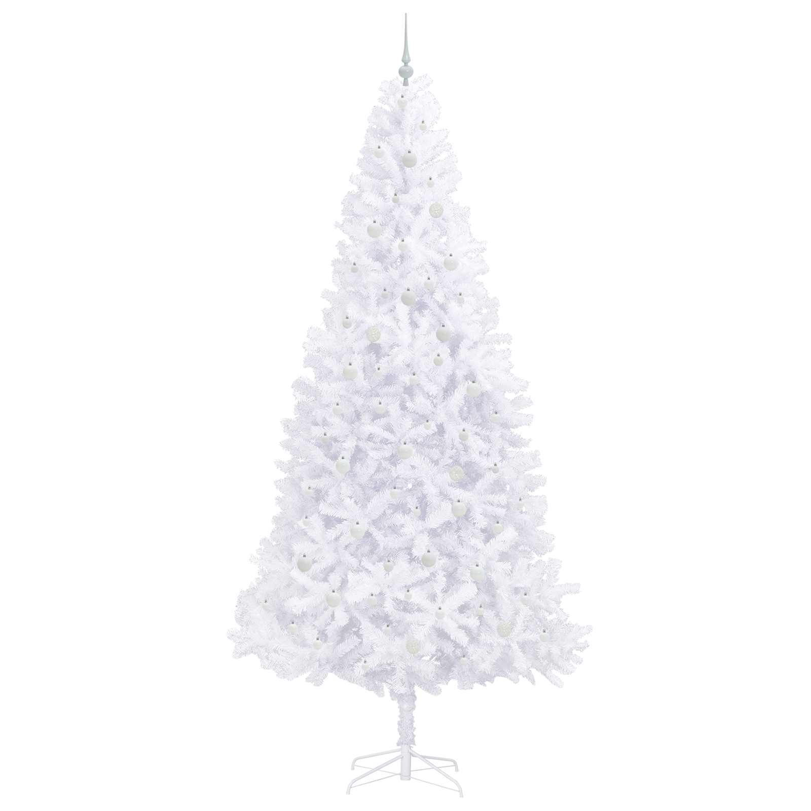 Kunstig Juletre Med 300 Led Med Stativ Hvit 300 Cm Pvc Og Stål