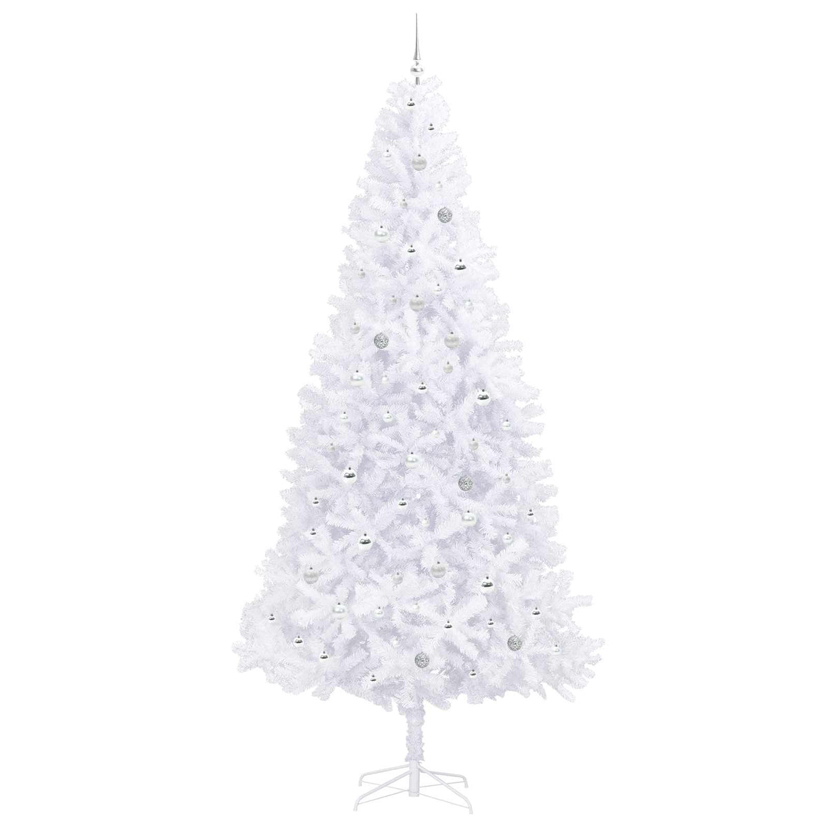 Kunstig Juletre Med 300 Led Med Stativ Hvit 300 Cm Pvc Og Stål