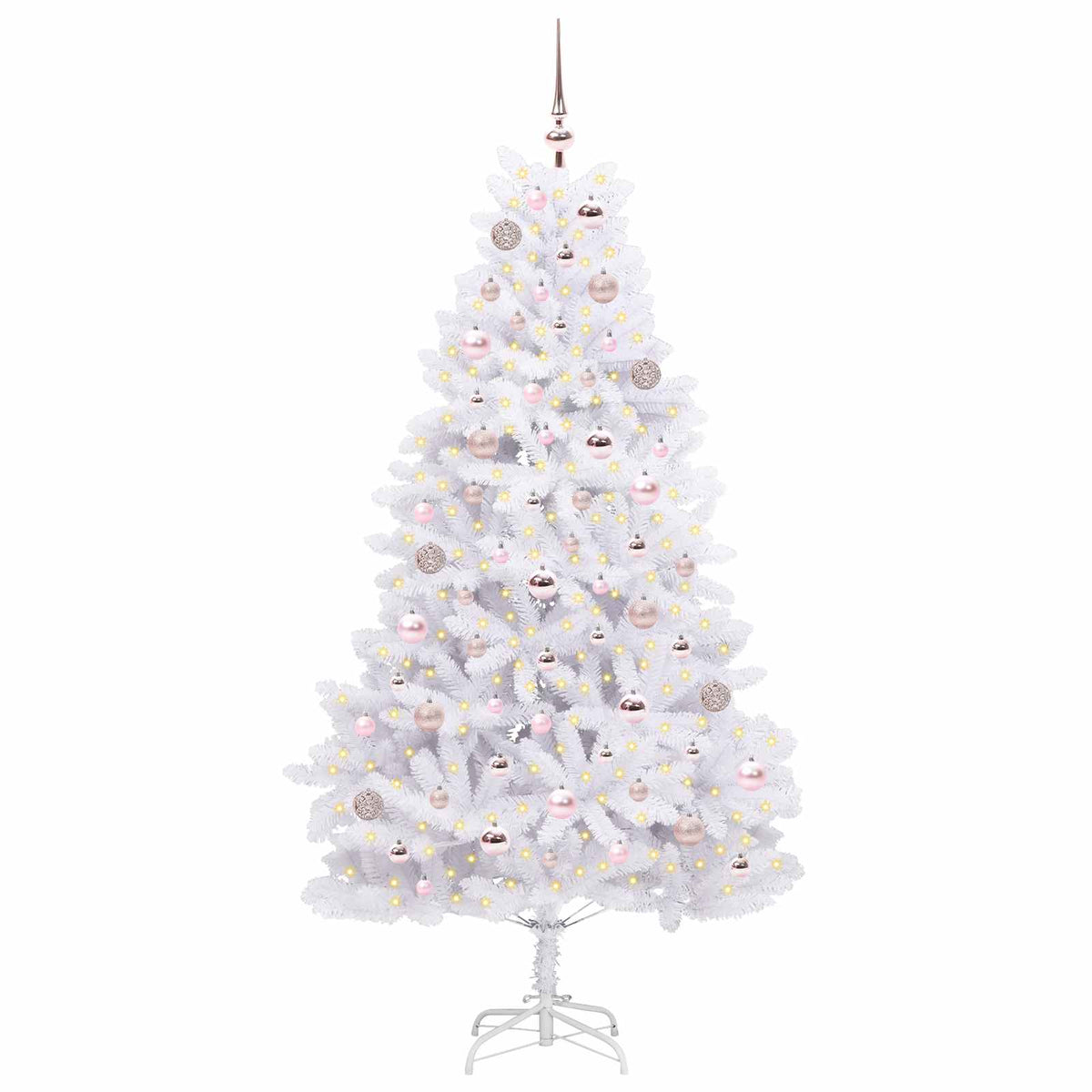 Kunstig Sammensatt Juletre Med 300 Led Hvit 180 Cm Pvc Og Stål