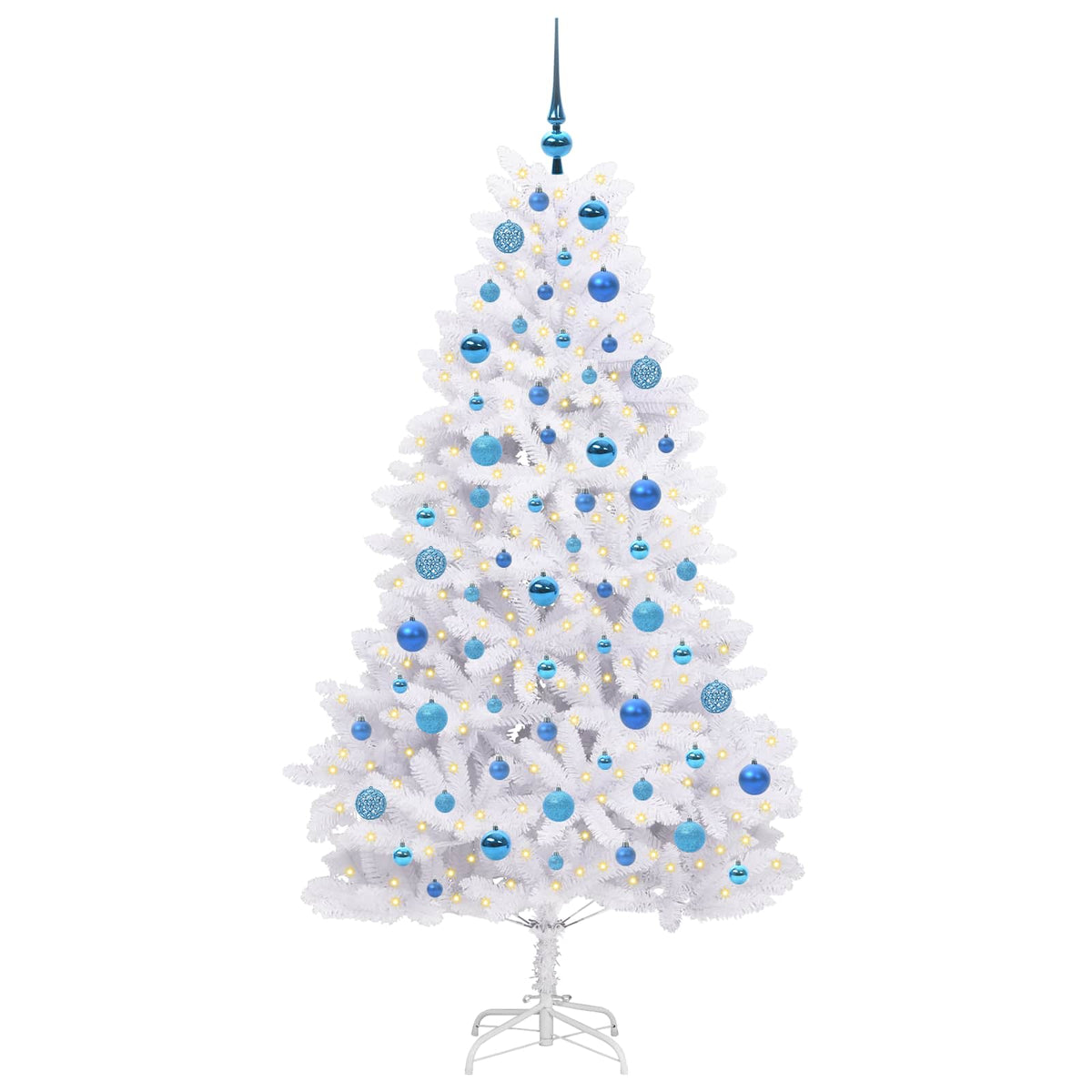 Kunstig Sammensatt Juletre Med 300 Led Hvit 180 Cm Pvc Og Stål