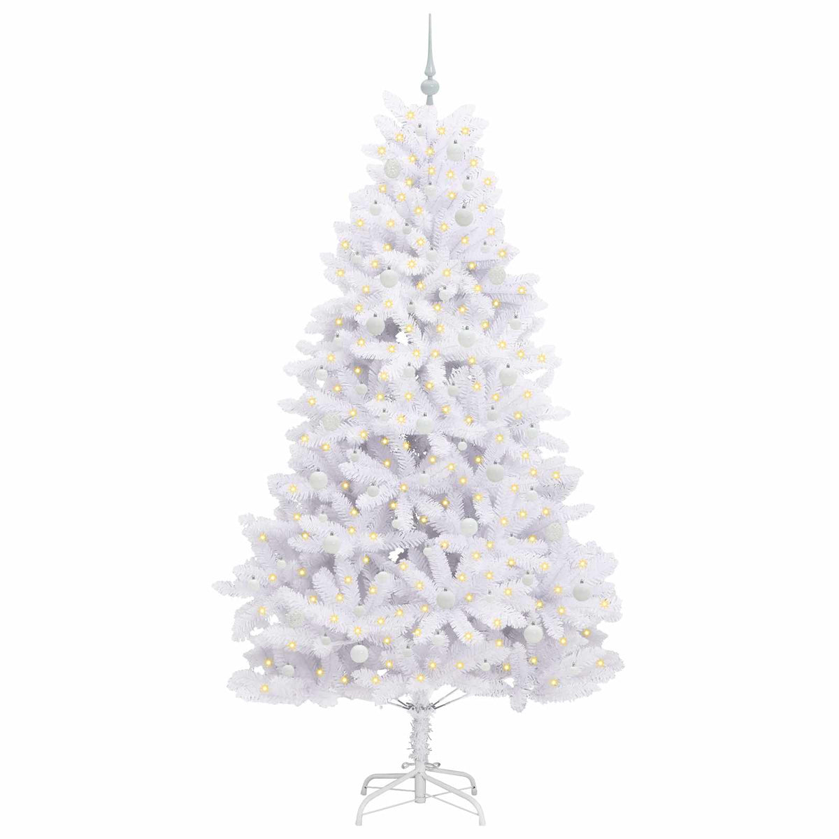 Kunstig Sammensatt Juletre Med 300 Led Hvit 240 Cm Pvc Og Stål