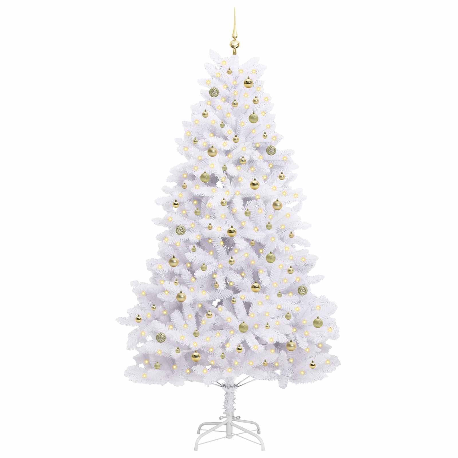 Kunstig Sammensatt Juletre Med 300 Led Hvit 240 Cm Pvc Og Stål
