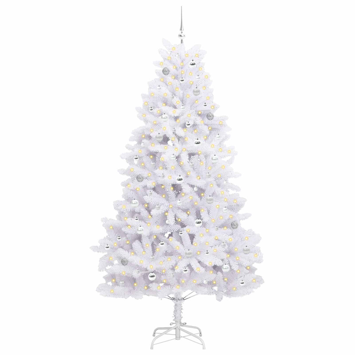 Kunstig Sammensatt Juletre Med 300 Led Hvit 240 Cm Pvc Og Stål