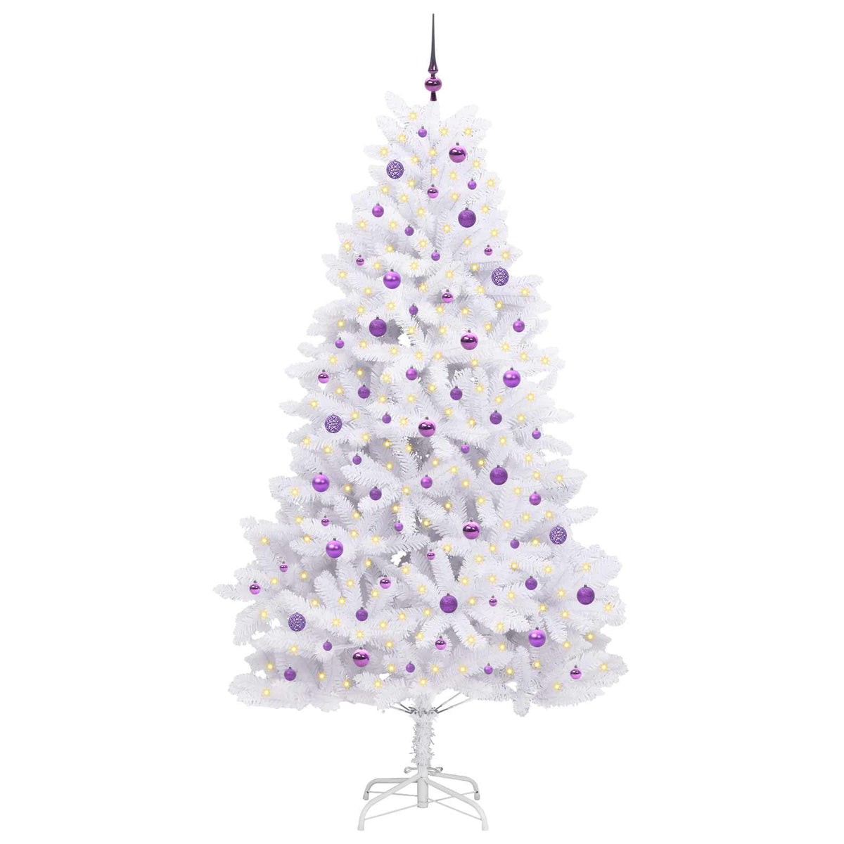 Kunstig Sammensatt Juletre Med 300 Led Hvit 240 Cm Pvc Og Stål
