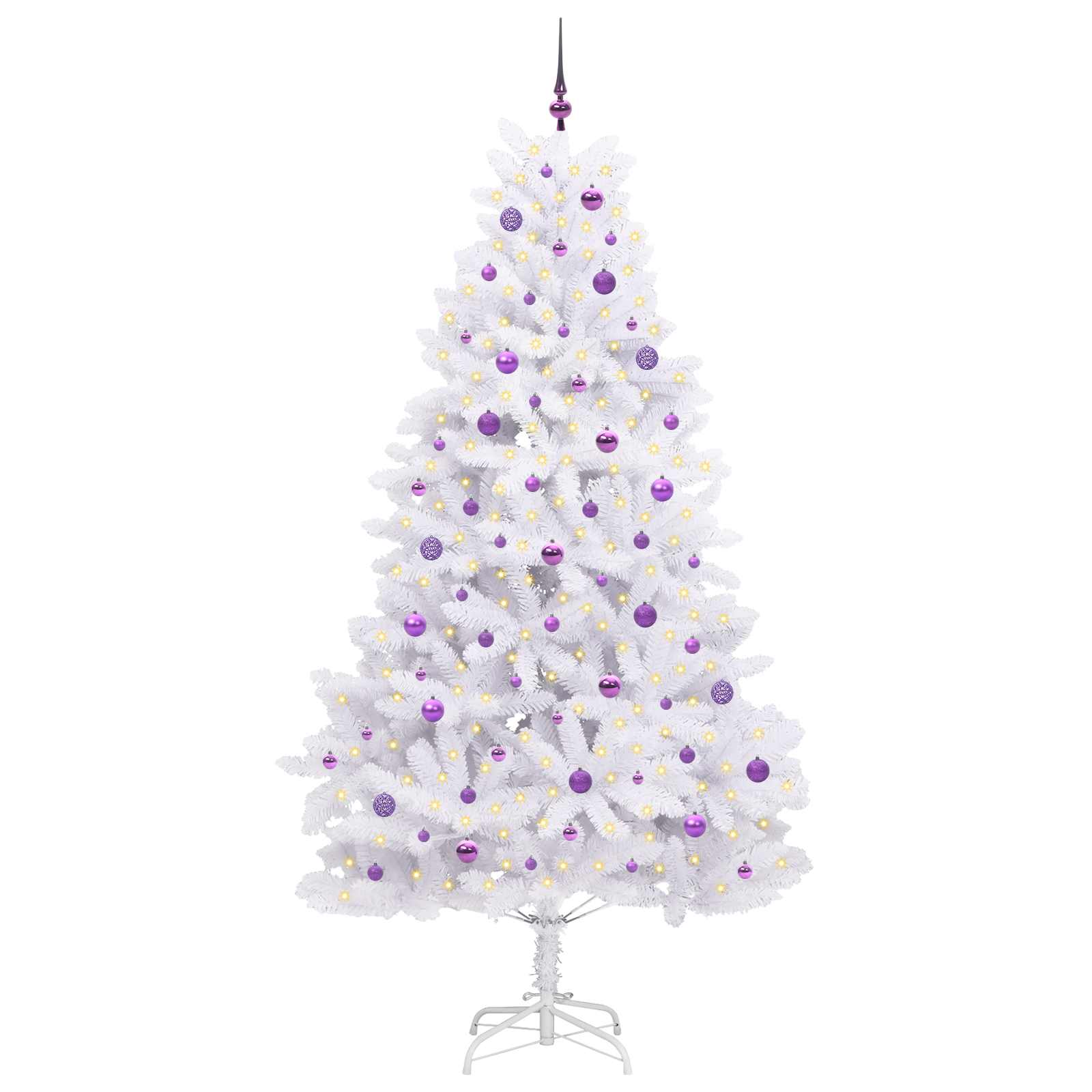 Kunstig Sammensatt Juletre Med 300 Led Hvit 240 Cm Pvc Og Stål