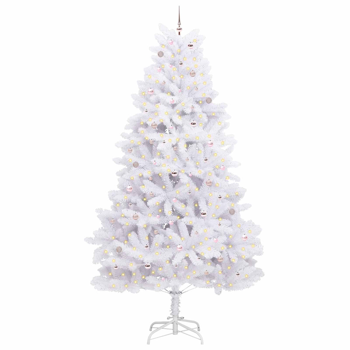 Kunstig Sammensatt Juletre Med 300 Led Hvit 300 Cm Pvc Og Stål