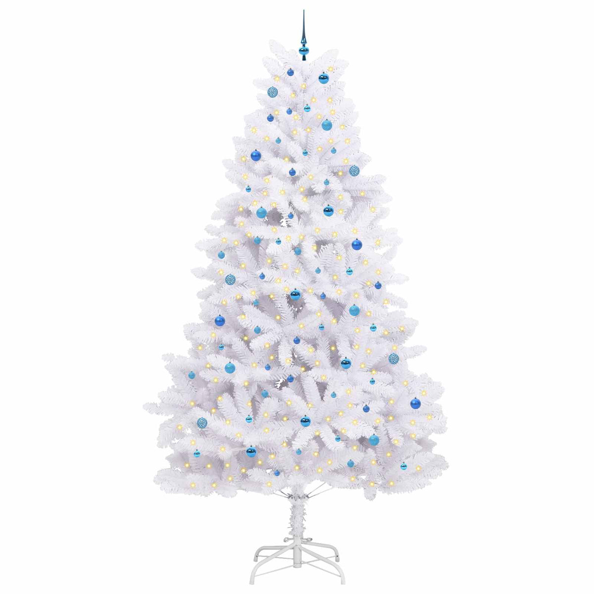 Kunstig Sammensatt Juletre Med 300 Led Hvit 300 Cm Pvc Og Stål