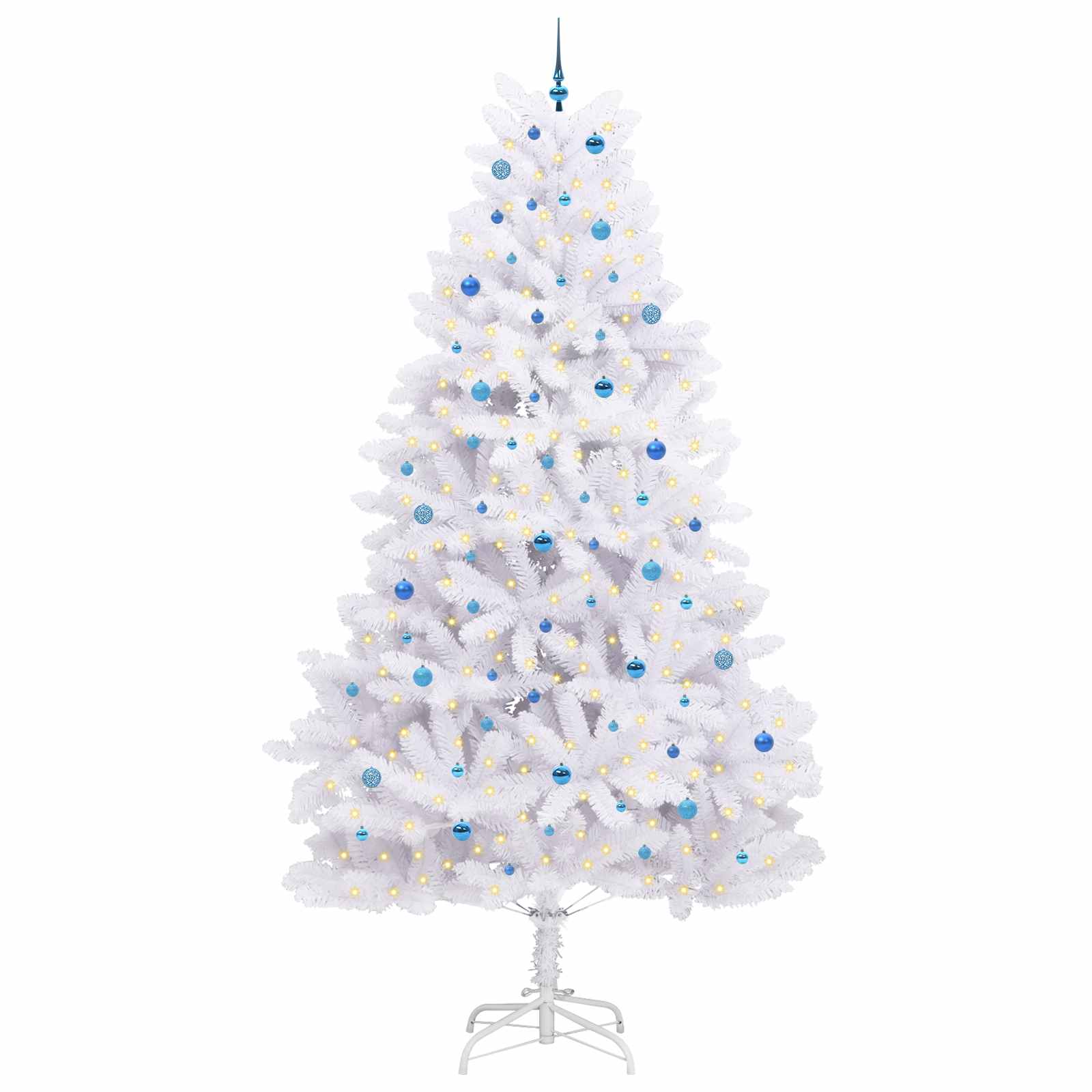 Kunstig Sammensatt Juletre Med 300 Led Hvit 300 Cm Pvc Og Stål