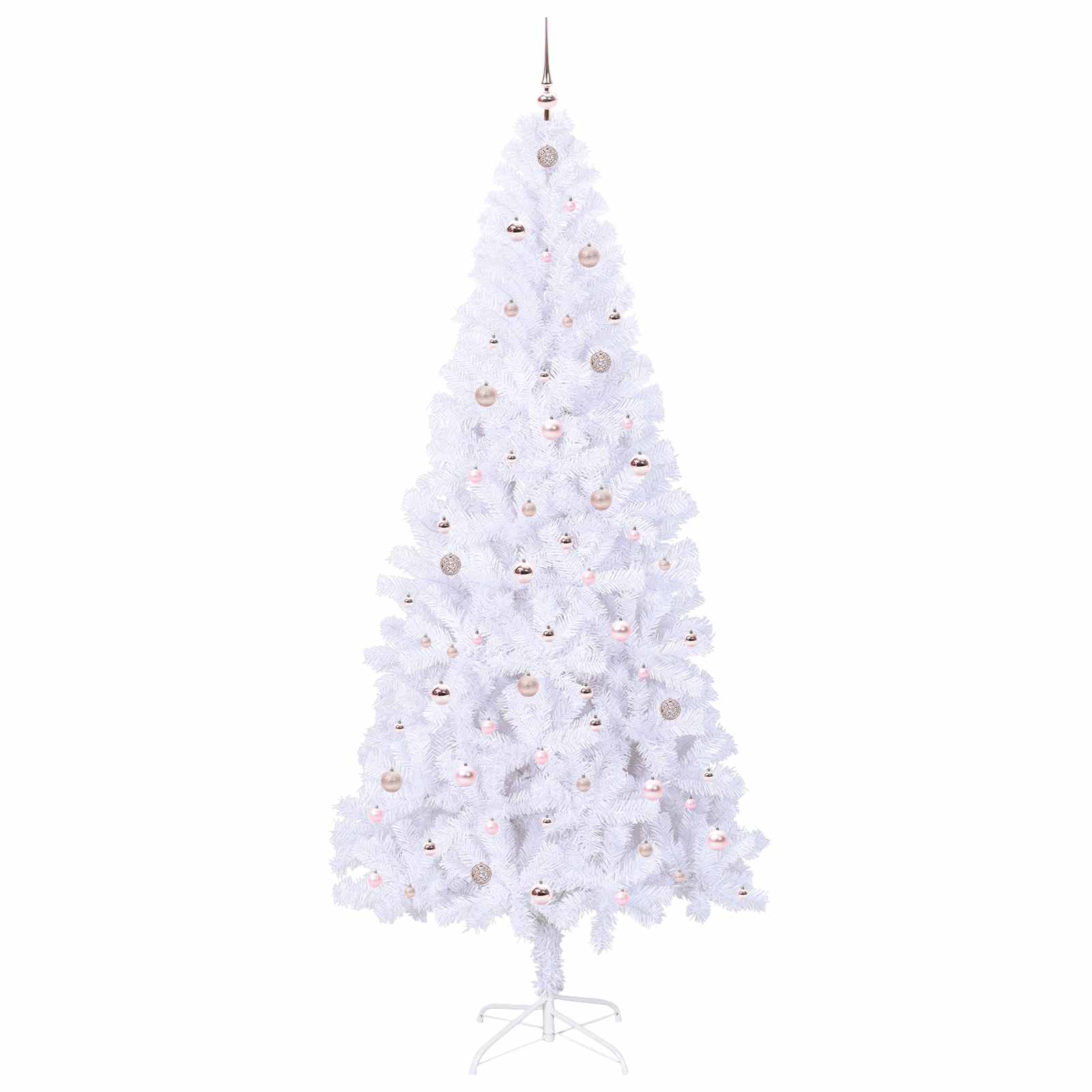 Kunstig Juletre Med 300 Led Med Stativ Hvit 240 Cm Pvc Og Stål