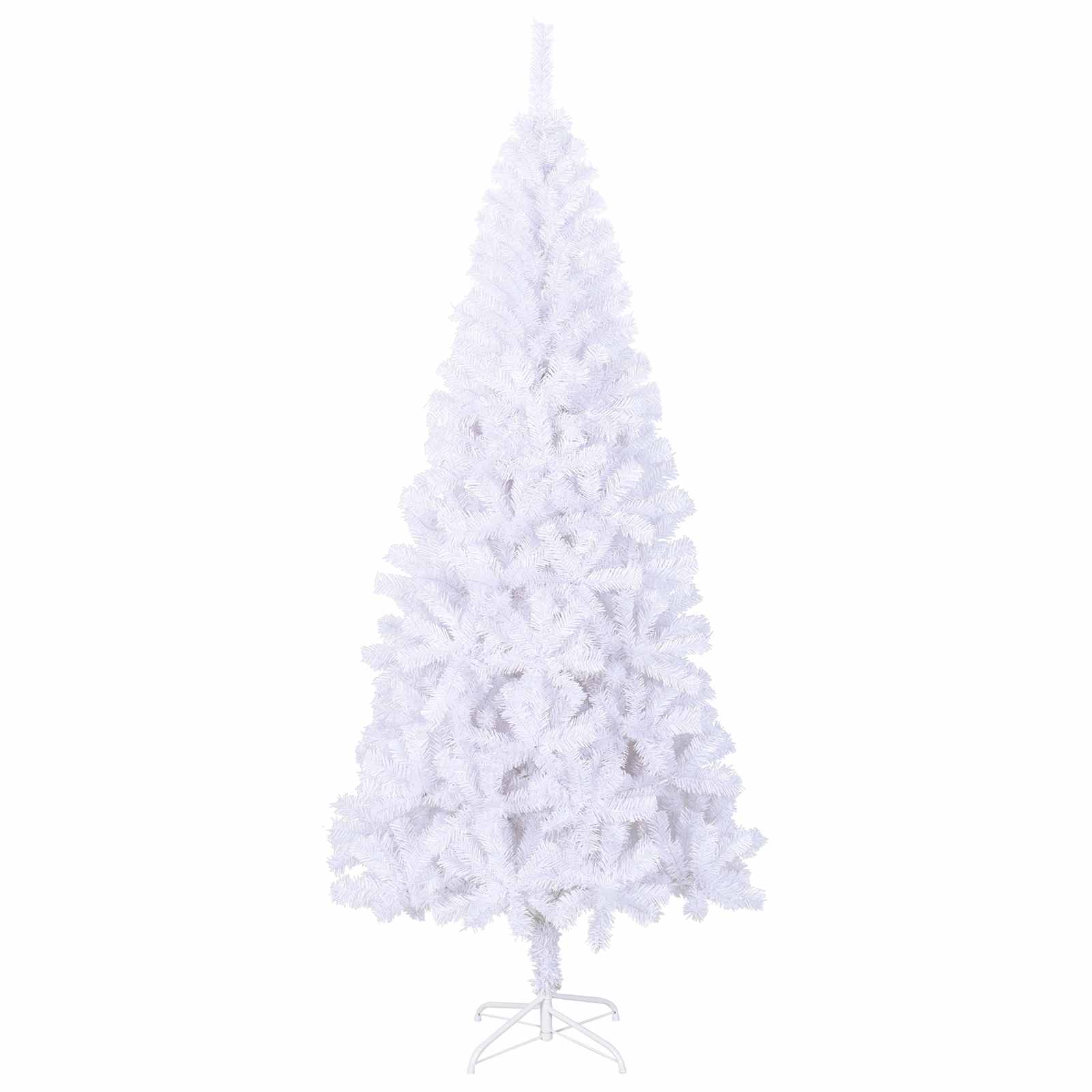 Kunstig Juletre Med 300 Led Med Stativ Hvit 240 Cm Pvc Og Stål