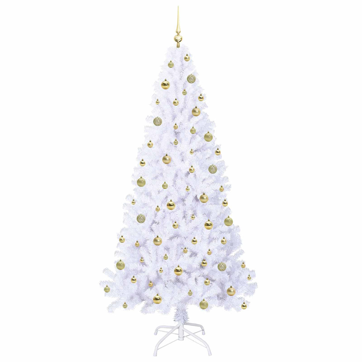 Kunstig Juletre Med 300 Led Med Stativ Hvit 210 Cm Pvc Og Stål