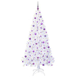 Kunstig Juletre Med 300 Led Med Stativ Hvit 210 Cm Pvc Og Stål