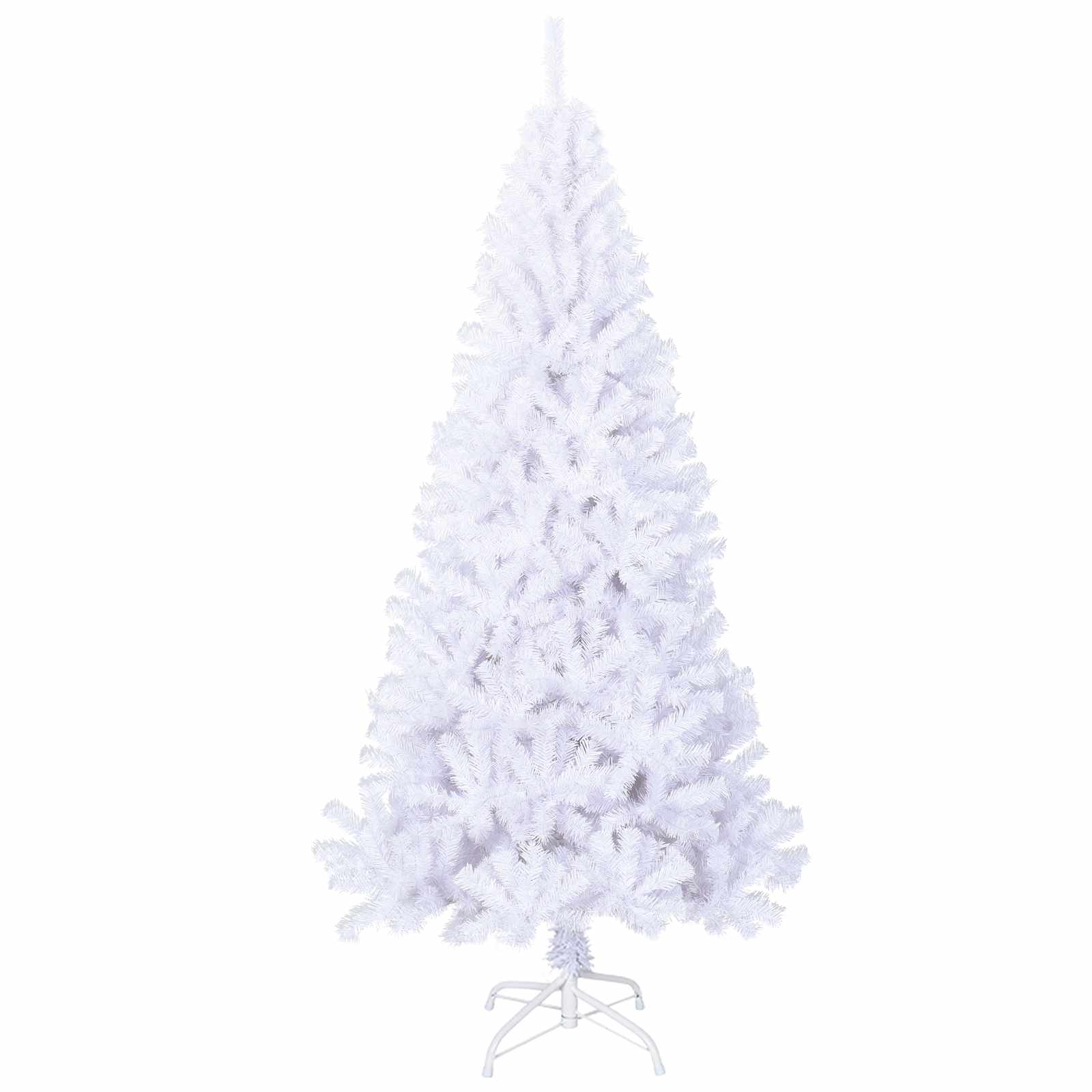 Kunstig Juletre Med 300 Led Med Stativ Hvit 240 Cm Pvc Og Stål
