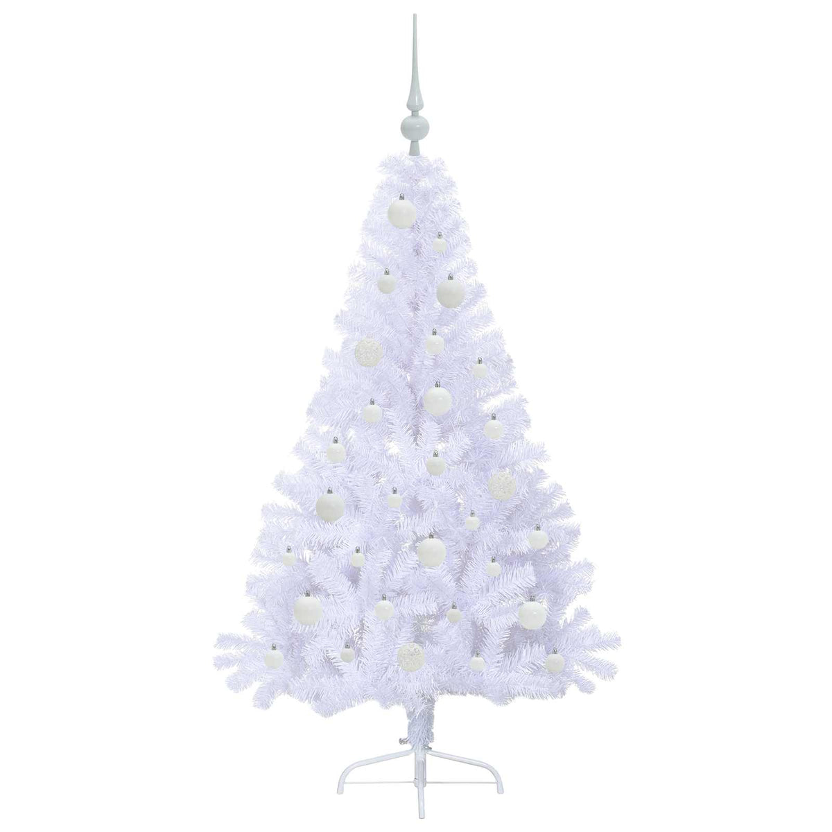 Kunstig Juletre Med 150 Led Med Stativ Hvit 150 Cm Pvc Og Stål