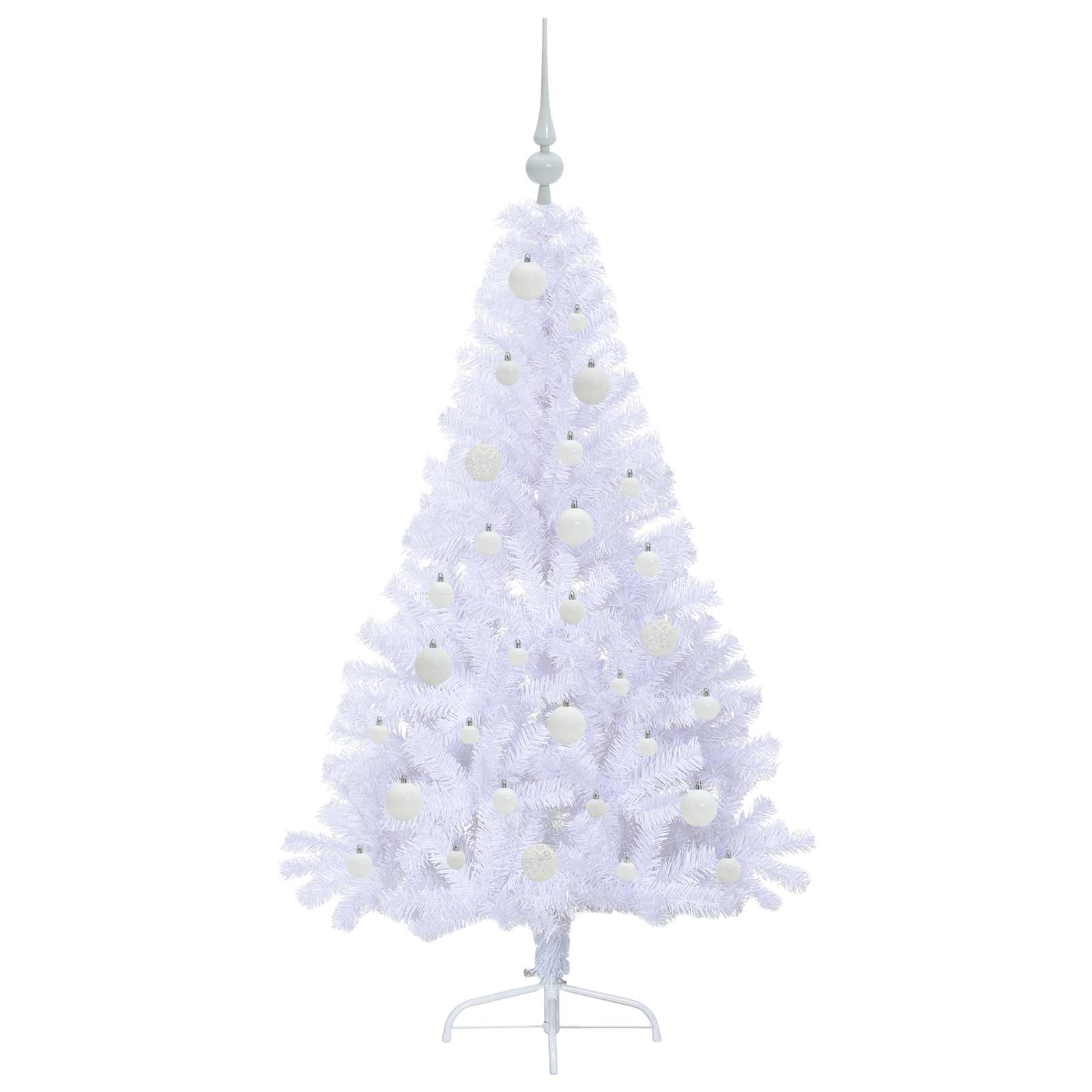 Kunstig Juletre Med 150 Led Med Stativ Hvit 150 Cm Pvc Og Stål