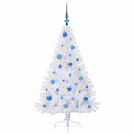 Kunstig Juletre Med 150 Led Med Stativ Hvit 150 Cm Pvc Og Stål