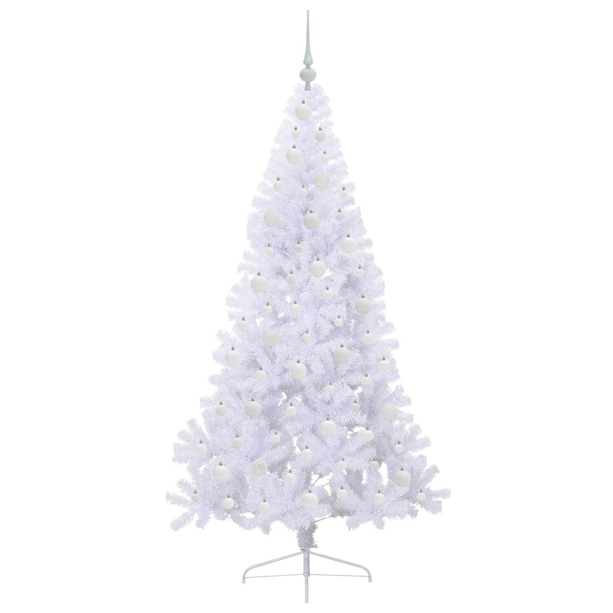 Kunstig Juletre Med 300 Led Med Stativ Hvit 180 Cm Pvc Og Stål